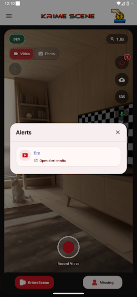 KrimeScene app screen – map