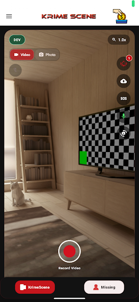 KrimeScene app screen – alerts